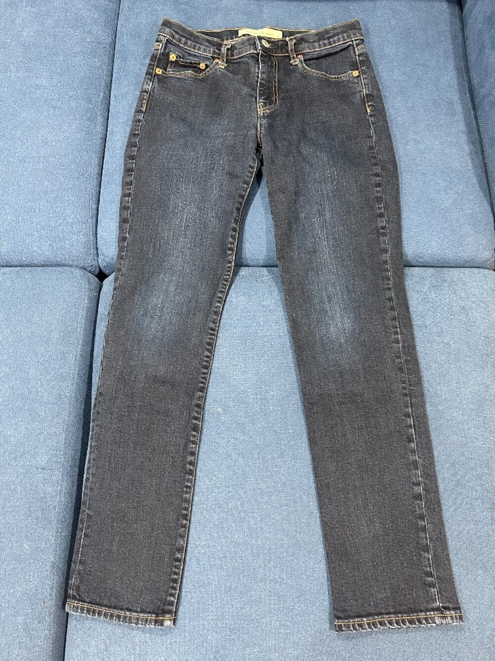 GAP 1969 Real Straight Jeans Dark Indigo Stretch Denim